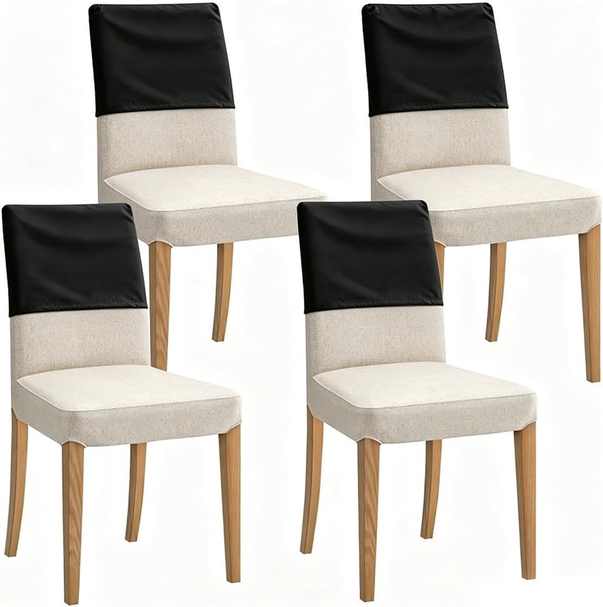 Stoelrugleuninghoes, 4 stuks, elastische polyester beschermhoes - ShopVlot