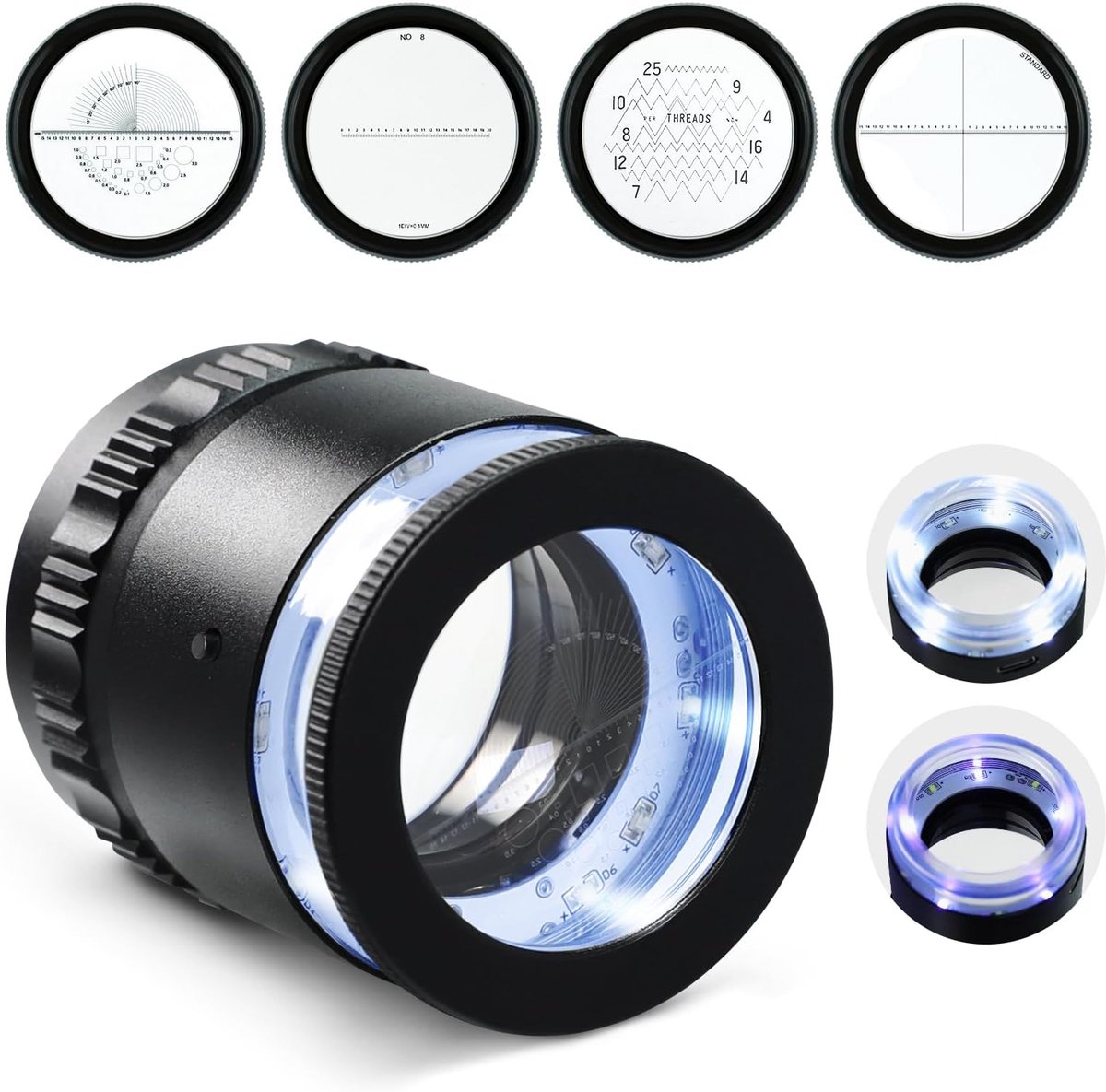 10x Oplaadbare LED-Vergrootglas voor Sieraden met UV-Licht, Instelbare Scherpstelling en Helderheid - ShopVlot