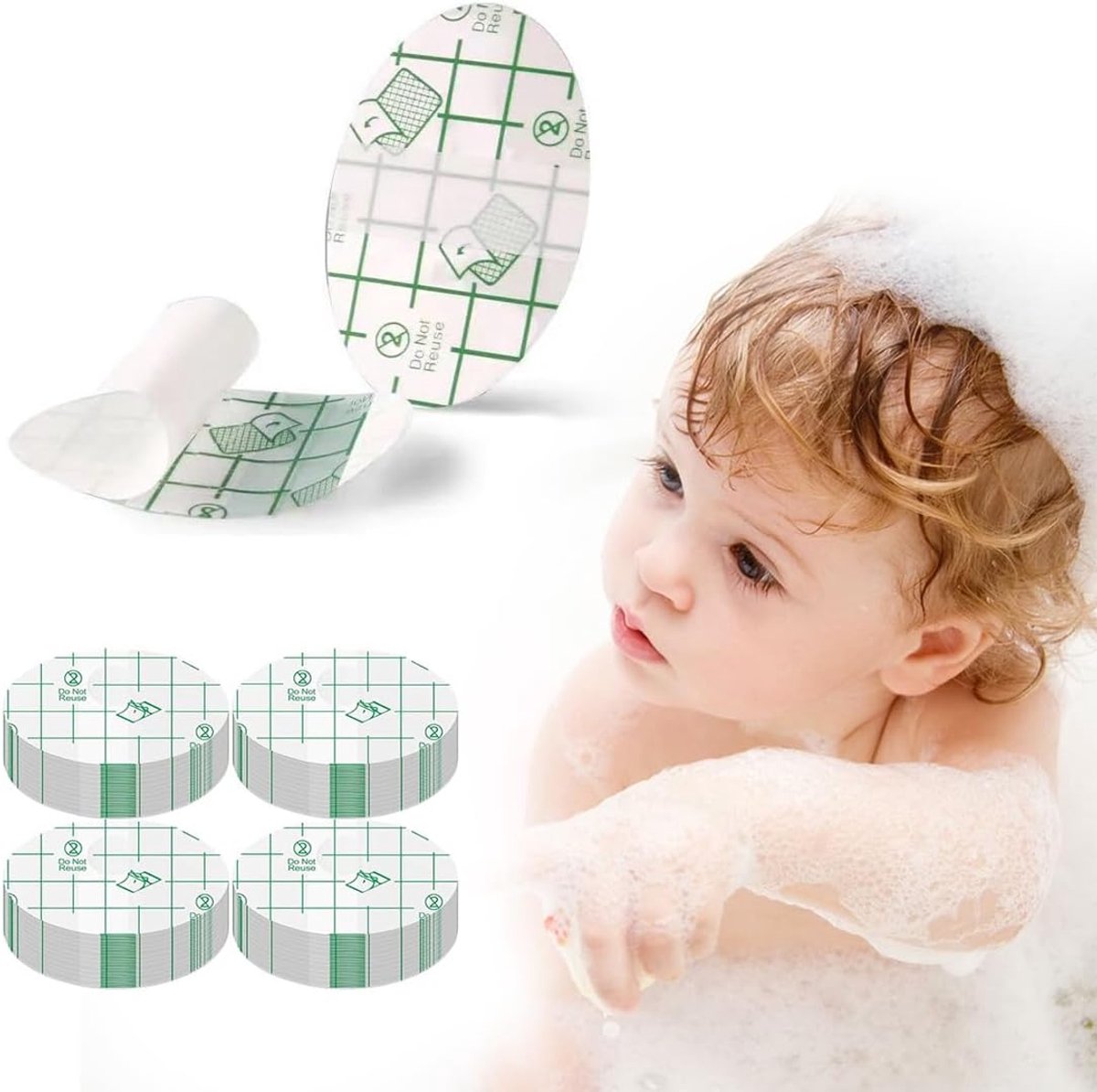 LYQNIHOB Transparante, ultradunne oorbeschermers met 40 waterdichte stickers voor kinderen – bescherming voor douchen - ShopVlot