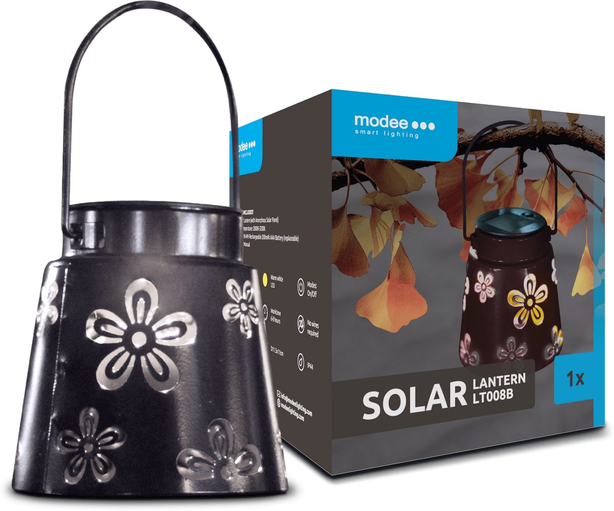 Modee Lighting - LED Solar Lamp - 3000K Warm wit - 11x11x5cm - LT008B