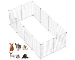 CZCPARY Hok voor kleine dieren met deur, hamsterhok, konijnenhok, caviahok, 43 x 32 cm, 12 stuks (wit) - ShopVlot