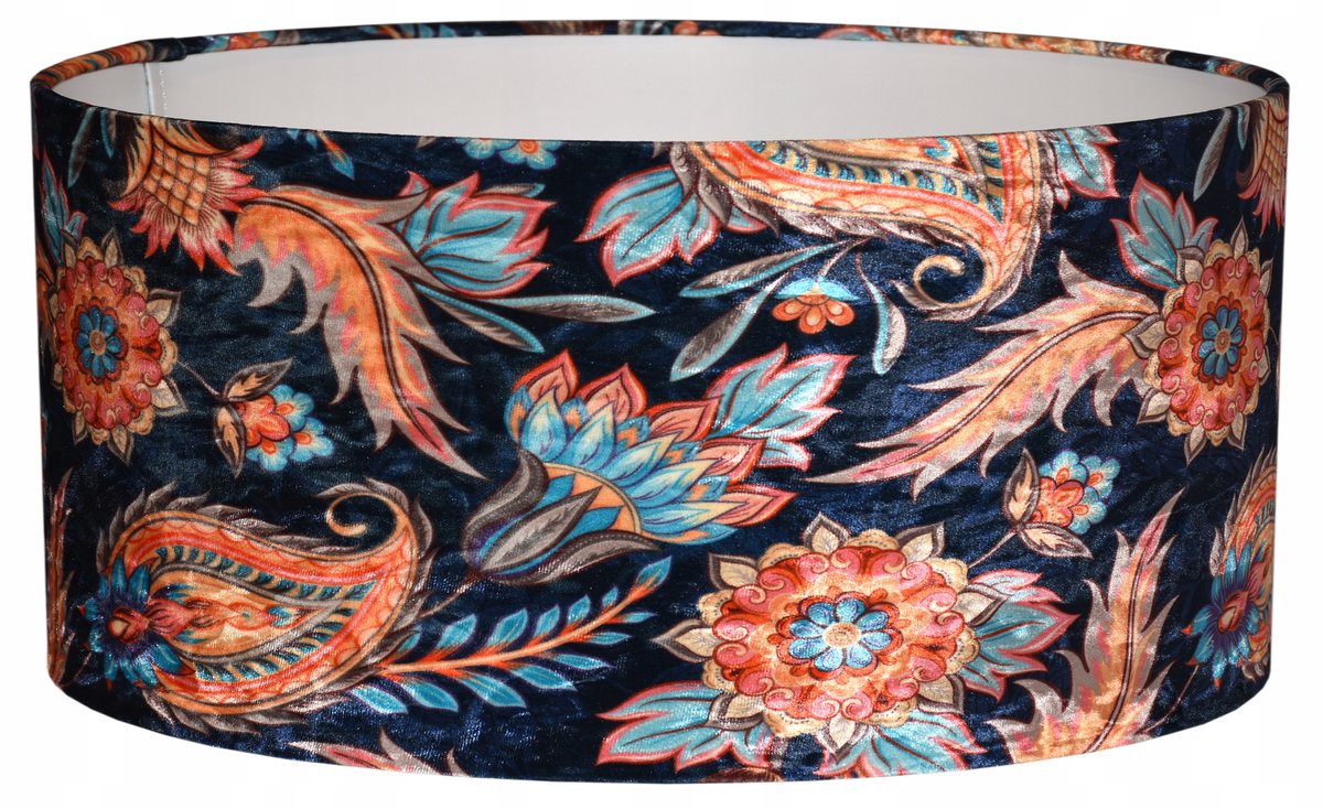 Merkloos Cilinder Lampenkap 40cm met Oosterse Bloemendecoratie