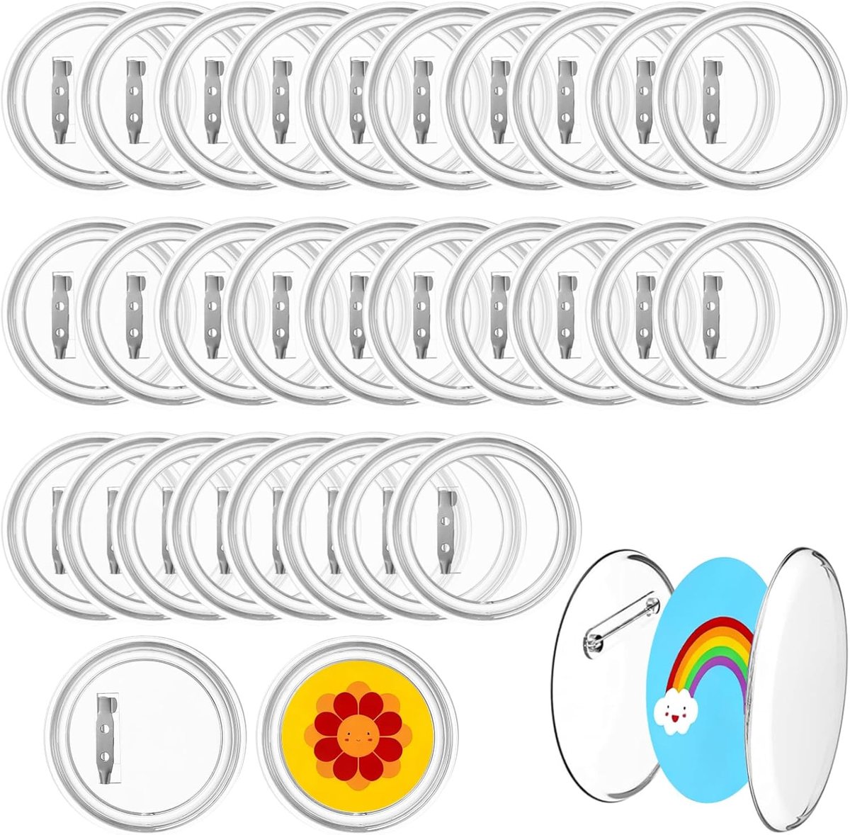 30pcs personalized brooches, 60mm personalized lapel pins, 60mm, Acrylic - ShopVlot