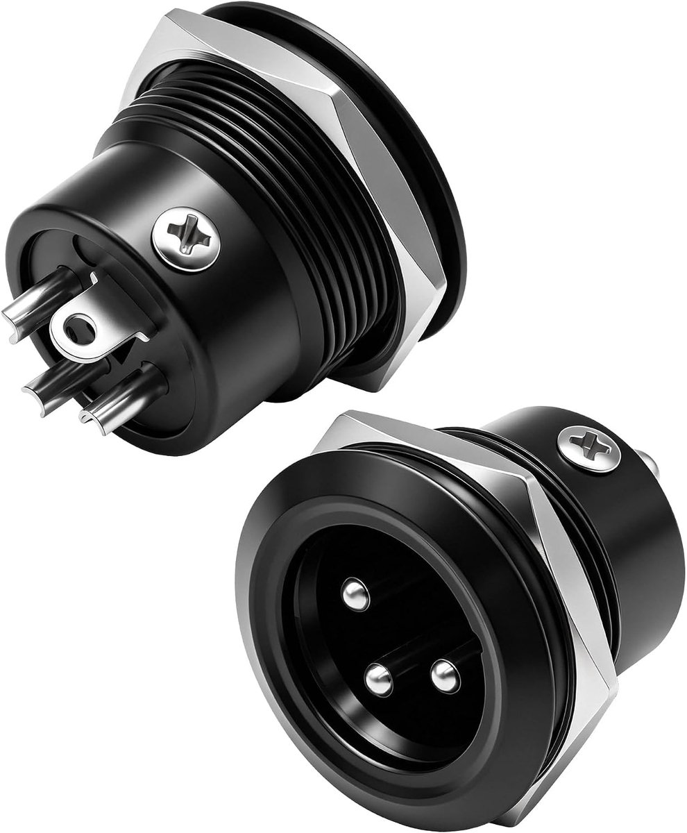 XMSJSIY 3pin XLR Panel Mount Schroefdraad Bevestiging Audio Adapter Connector - ShopVlot