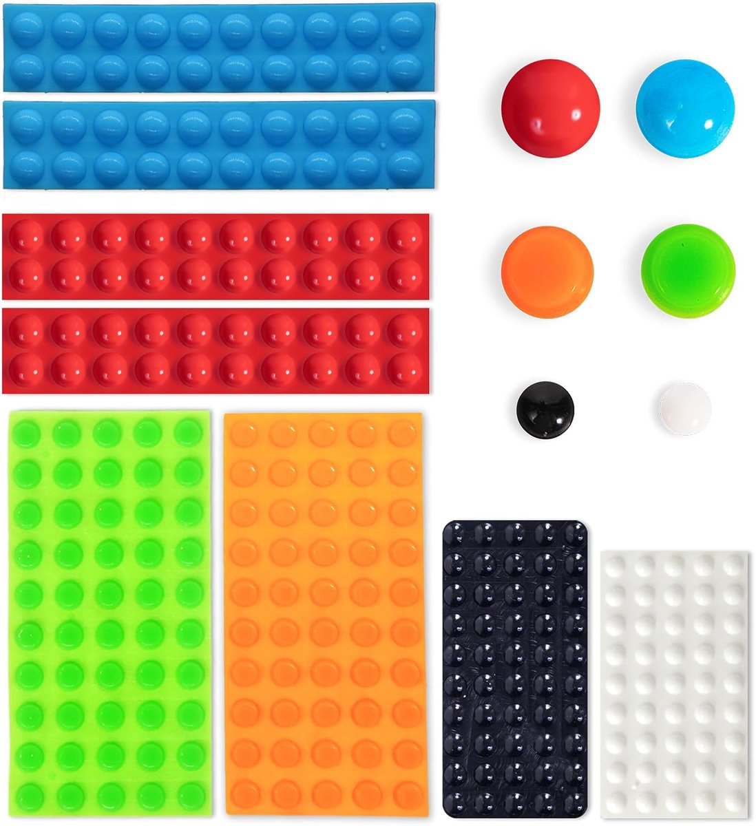 Bump Dots for Visually Impaired 280 Pieces Combo Pack (Orange & Red & Blue & White & Black & Green) - ShopVlot