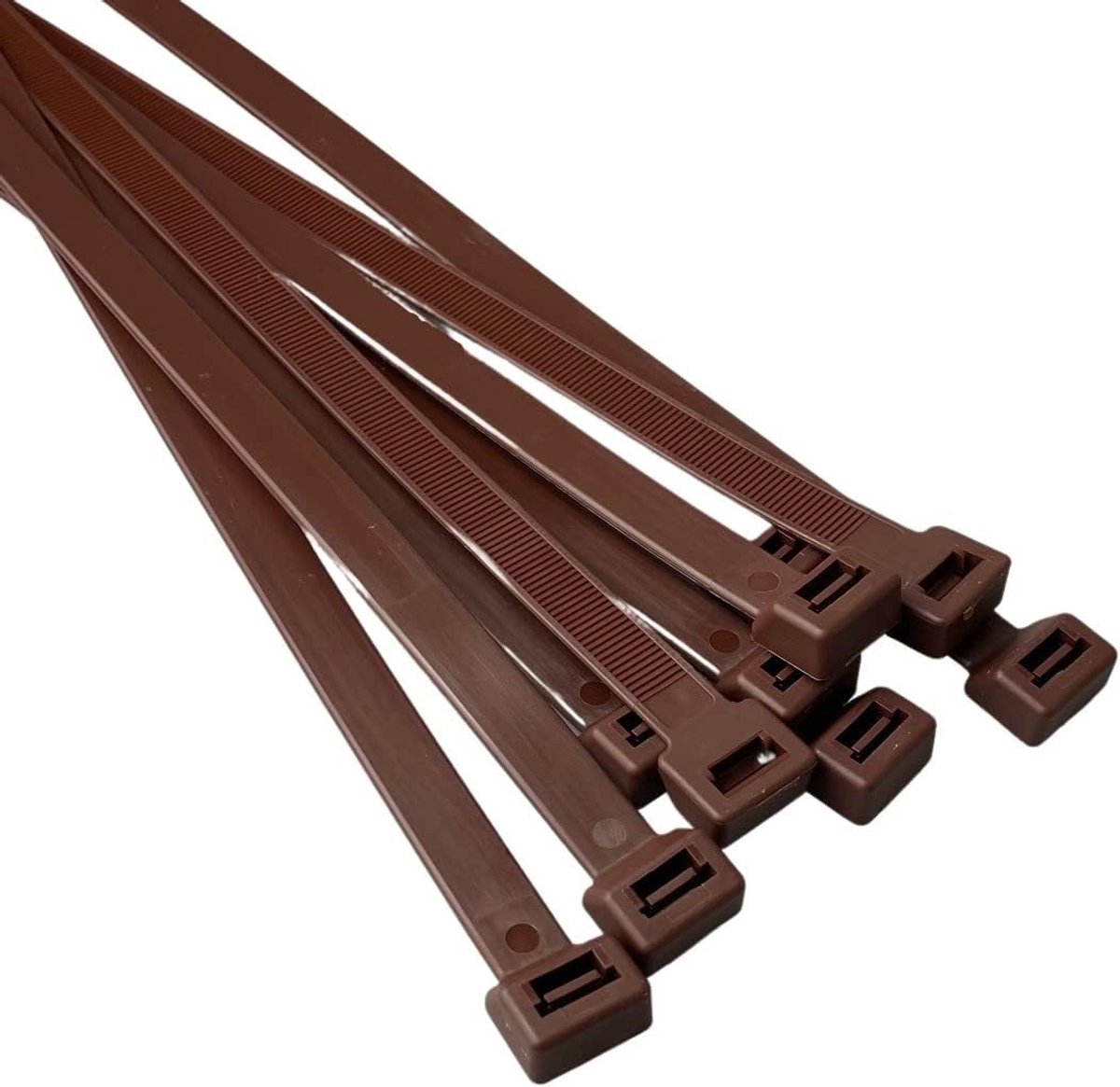 On1shelf® Cable Ties, 650mm x 12mm, 25.6" Premium Tie Wraps, Strong and Long Nylon Zipper Closure (5, Brown) - ShopVlot