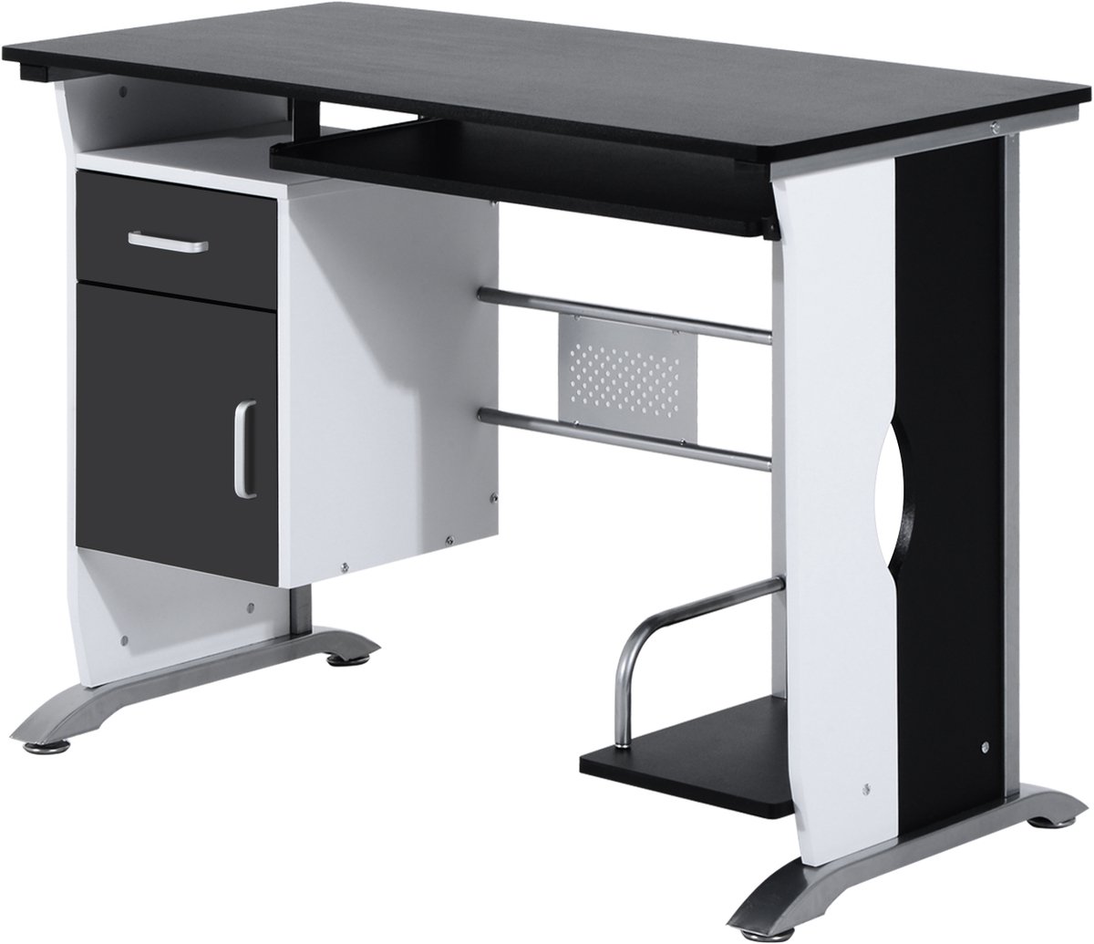 Bureau - Computerbureau - Computer Tafel - Bureautafel -100 x 52 x 75 cm - Zwart-wit