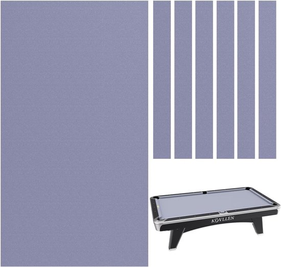 Biljartlaken voor 9FT Pooltafel - 80% Wol en 20% Nylon - Inclusief 6 Voorgesneden Bandenstroken - Biljartdoek voor Amerikaanse Pooltafels