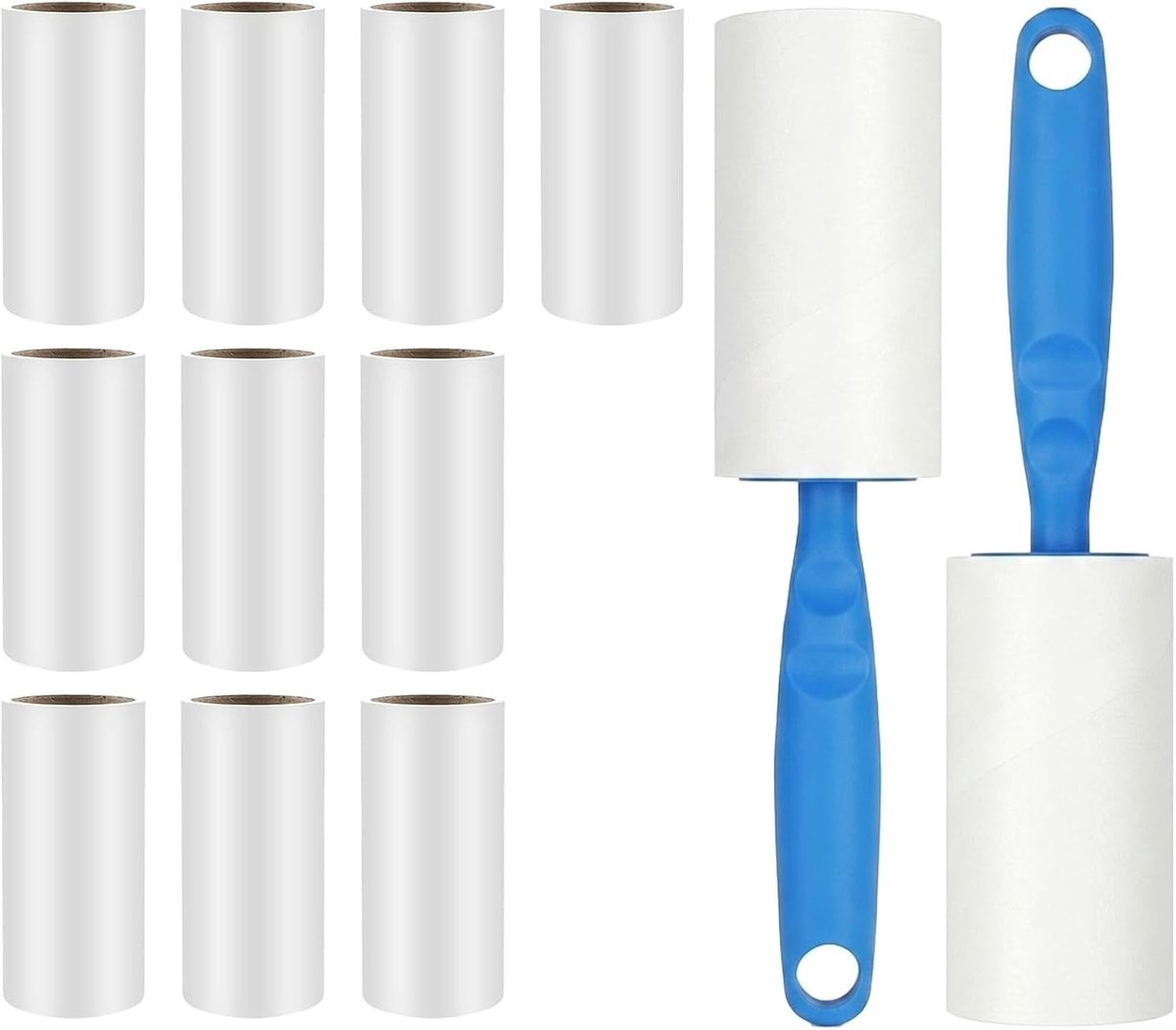 Pluizenverwijderaar - Wit - Met 2 Handvatten en 12 Navullingen - Pluizenroller voor Kleding en Meubels