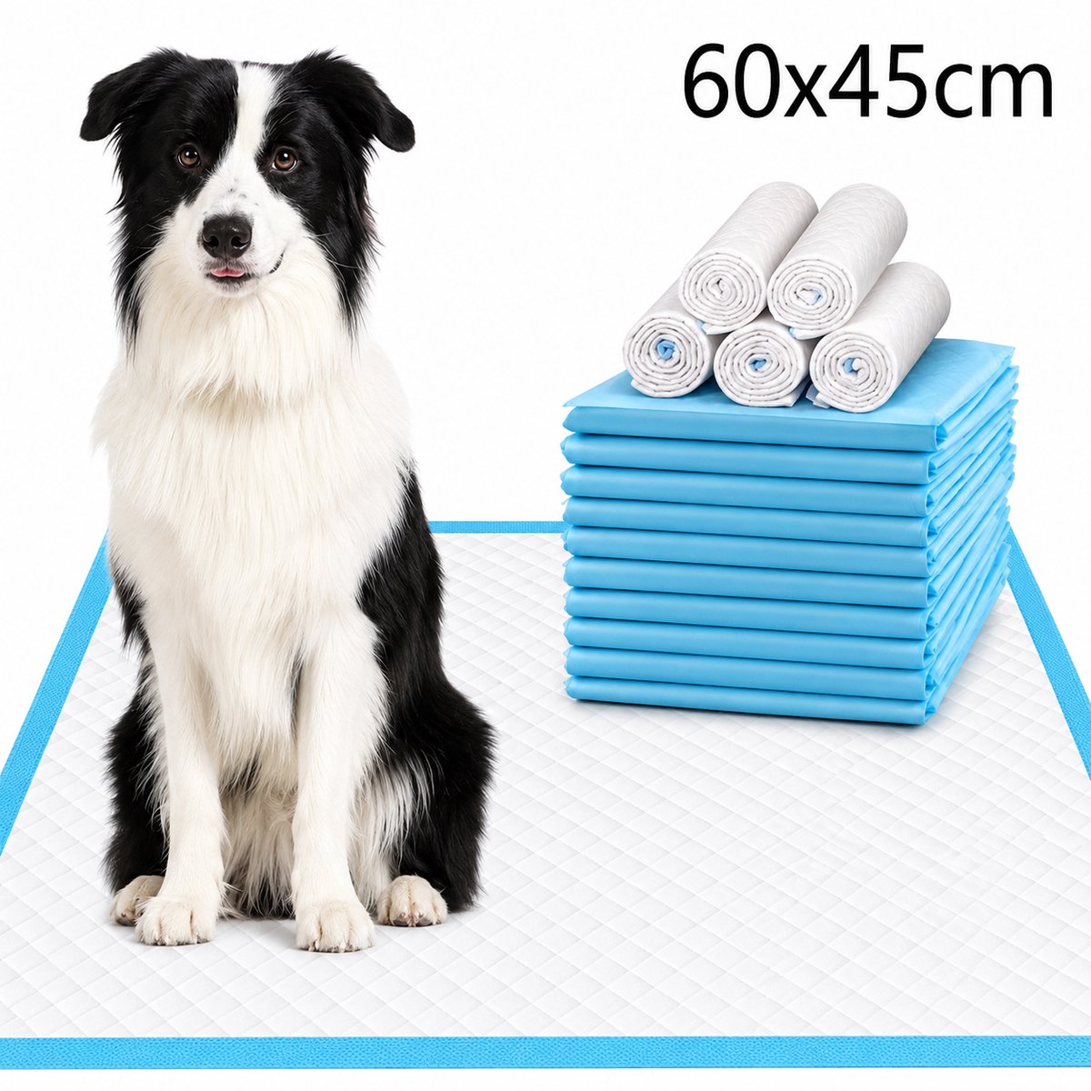 DPLUNIQ Luiers - Puppy - Trainingsmat - Hond - Super Absorberend - Waterdicht - 45x60cm - Sneldrogend - Katoen - 100st. - Blauw