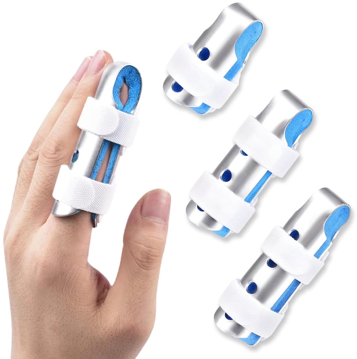3 Pcs Finger Brace, Aluminium Double Piece Finger Brace, Finger Protection for Injury, Finger Brace for Middle Finger - ShopVlot