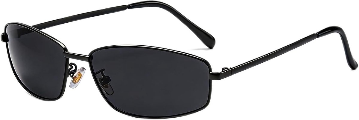 Y2k Sunglasses for Men and Women, Retro Rectangular Metal Frame, Trendy Glasses with UV Protection - ShopVlot