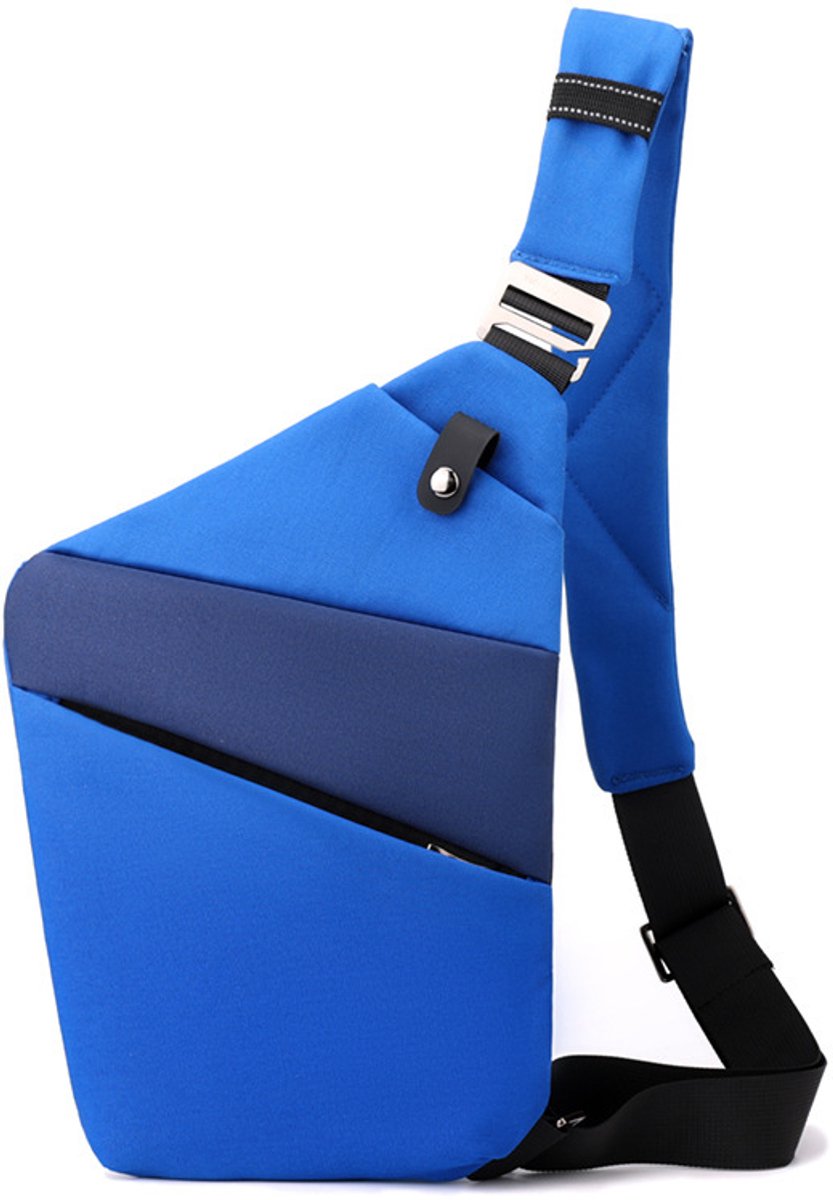 Veilige Schoudertas met Anti-Diefstal Functie - Waterdichte Crossbody Bag-schoudertas met grote capaciteit-Stijlvolle reistassen-Rechter schoudertas-Koningsblauw