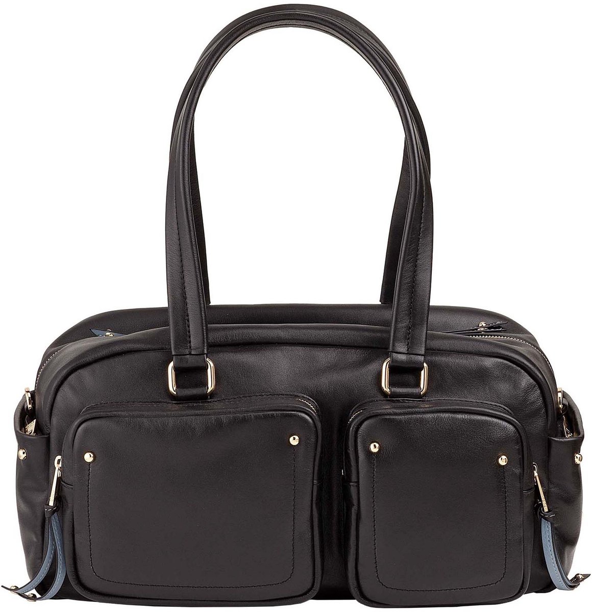 DuDu Pocket Schoudertas Leder 33 cm - Dames - nero