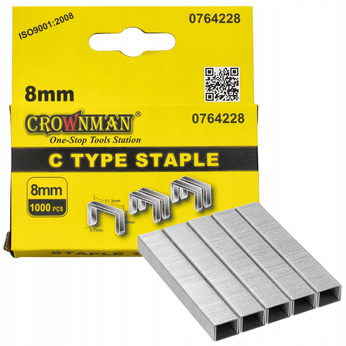 C-Type Zszywki 0.7x8mm voor Handtacker, Tapijt & DIY - 1000 Stuks