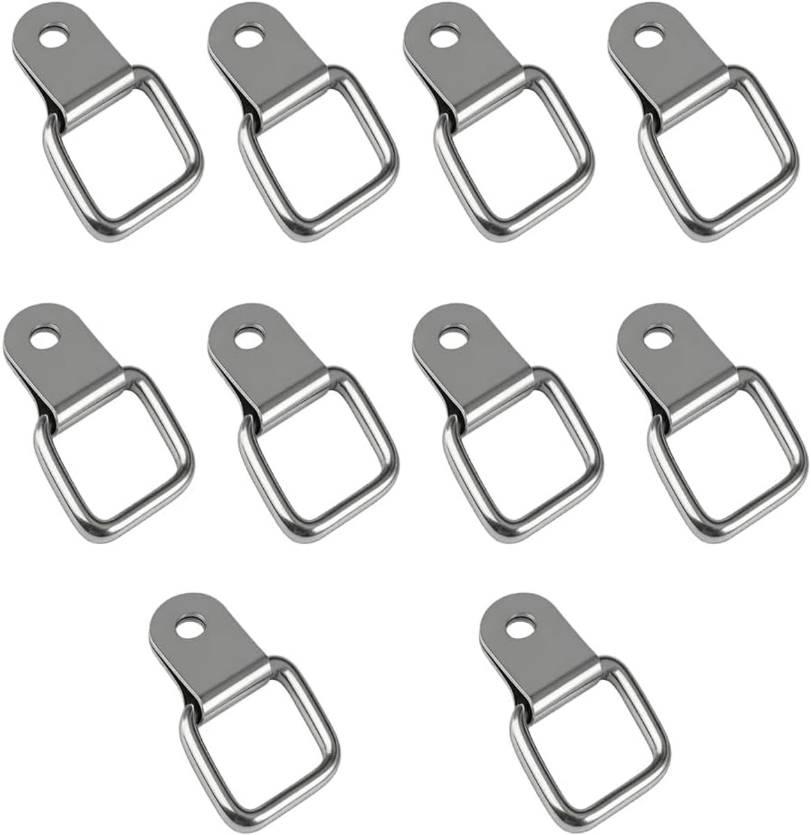 10 stuks D-ringhaken, opbouwringen, sjorringen, robuuste sjorogen voor zware lasten, sjorogen voor aanhangers, lashing ringen, duurzame ringen, voor het vastzetten van lading in aanhangers