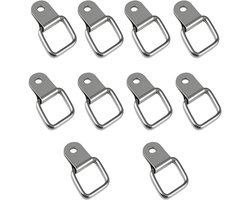 10 stuks D-ringhaken, opbouwringen, sjorringen, robuuste sjorogen voor zware lasten, sjorogen voor aanhangers, lashing ringen, duurzame ringen, voor het vastzetten van lading in aanhangers