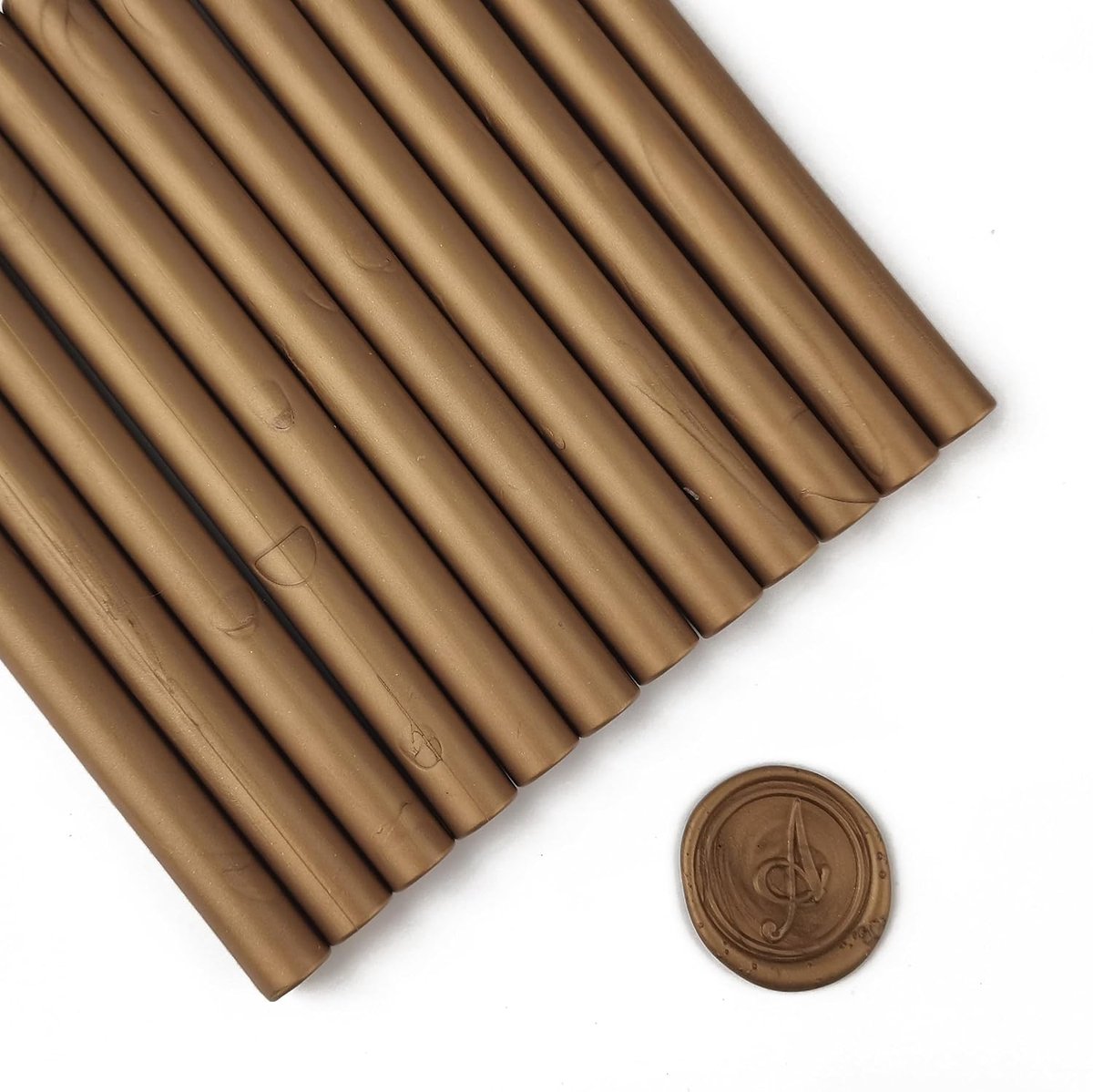 12 Stuks Lijmpistool Afdichting Wax Sticks voor Wax Seal Stempel, Seal Wax Sticks Geweldig voor Kaarten Enveloppen, Geschenkverpakking, Bruiloft Uitnodigingen (Brons)