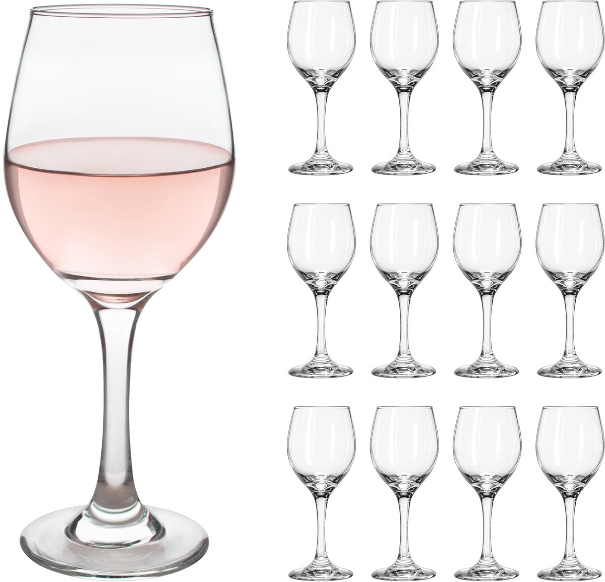 Libbey Perception Rode Wijnglazen - Wijnglazen Set - Transparant Glas - Vaatwasserbestendig - 237 ml - 12 stuks