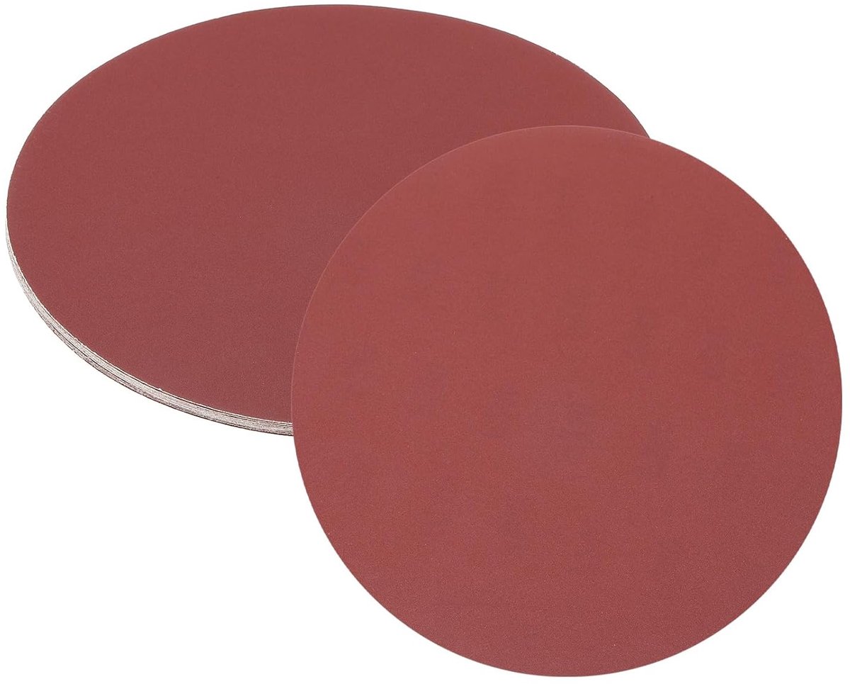 12 stuks 250 mm PSA schuurschijven 240 korrel aluminiumoxide zelfklevend schuurpapier gatloos rond nat/droog schuurpapier voor het slijpen van autolak hout metaal