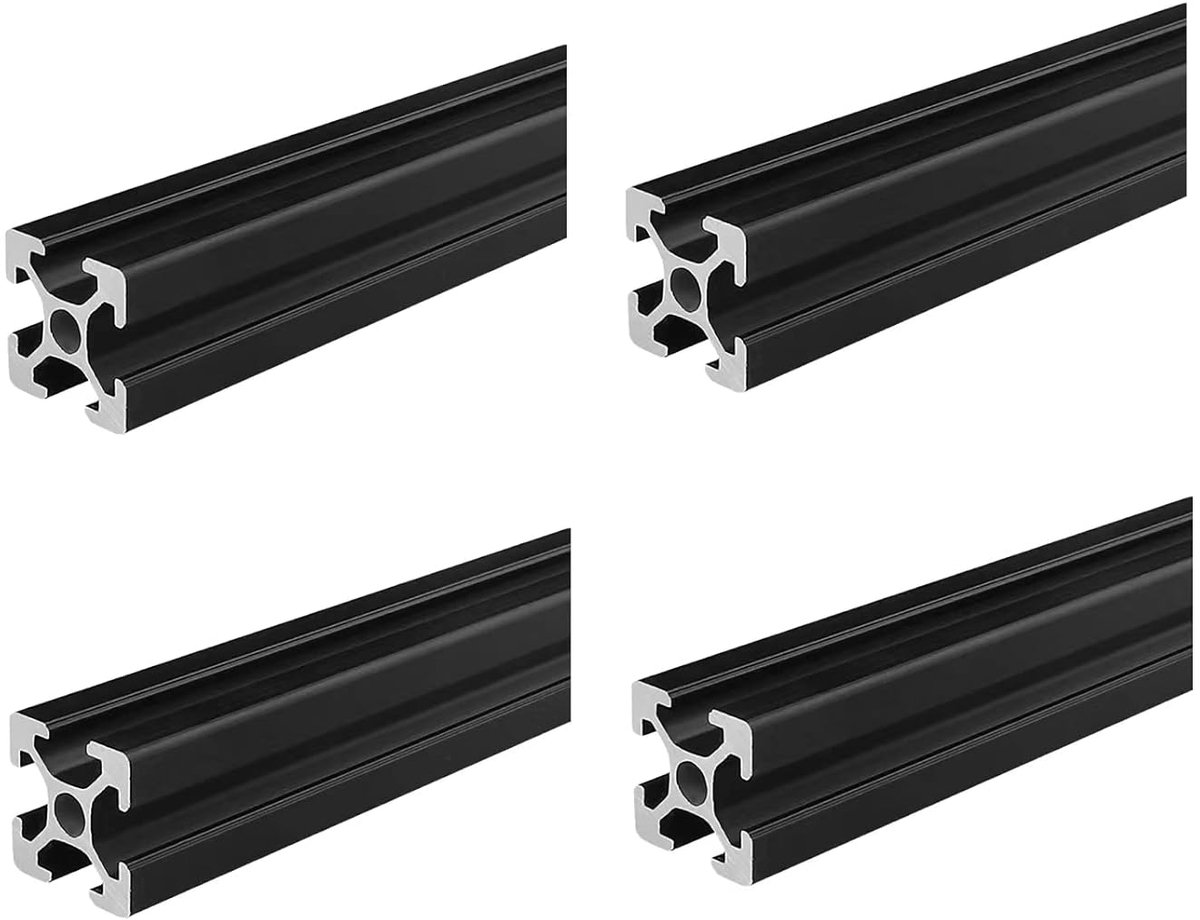 2020 Alu Profiel 250mm T-Type Zwart Aluminium Profiel 20x20 Europese Standaard Geanodiseerde Lineaire Spoor Extrusie 4 Stuks, voor DIY 3D Printer en CNC