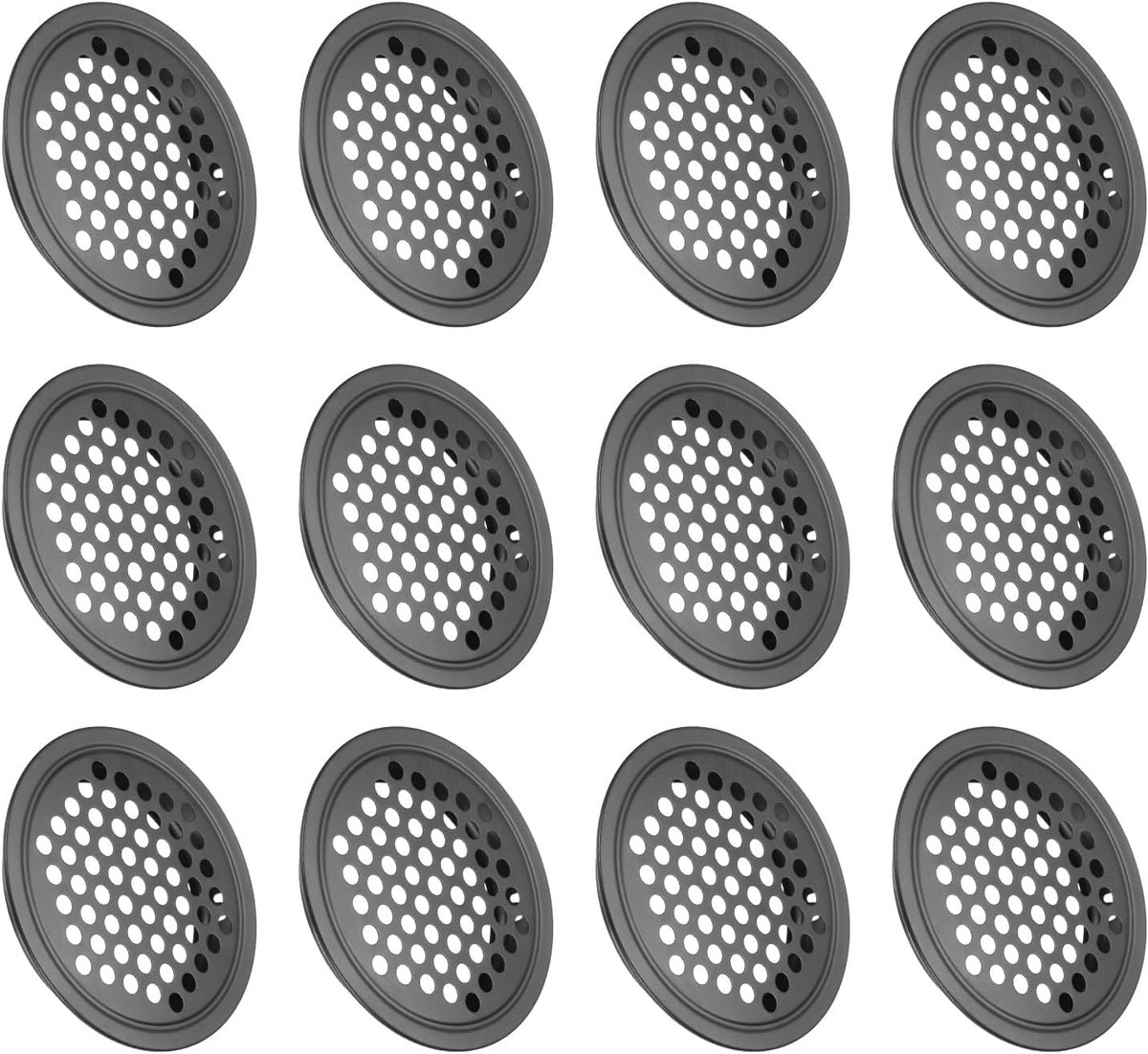 Roosters van roestvrij staal, 50 mm, rond, voor badkamer, huis, kantoor, keuken, kast, kledingkast, zwart