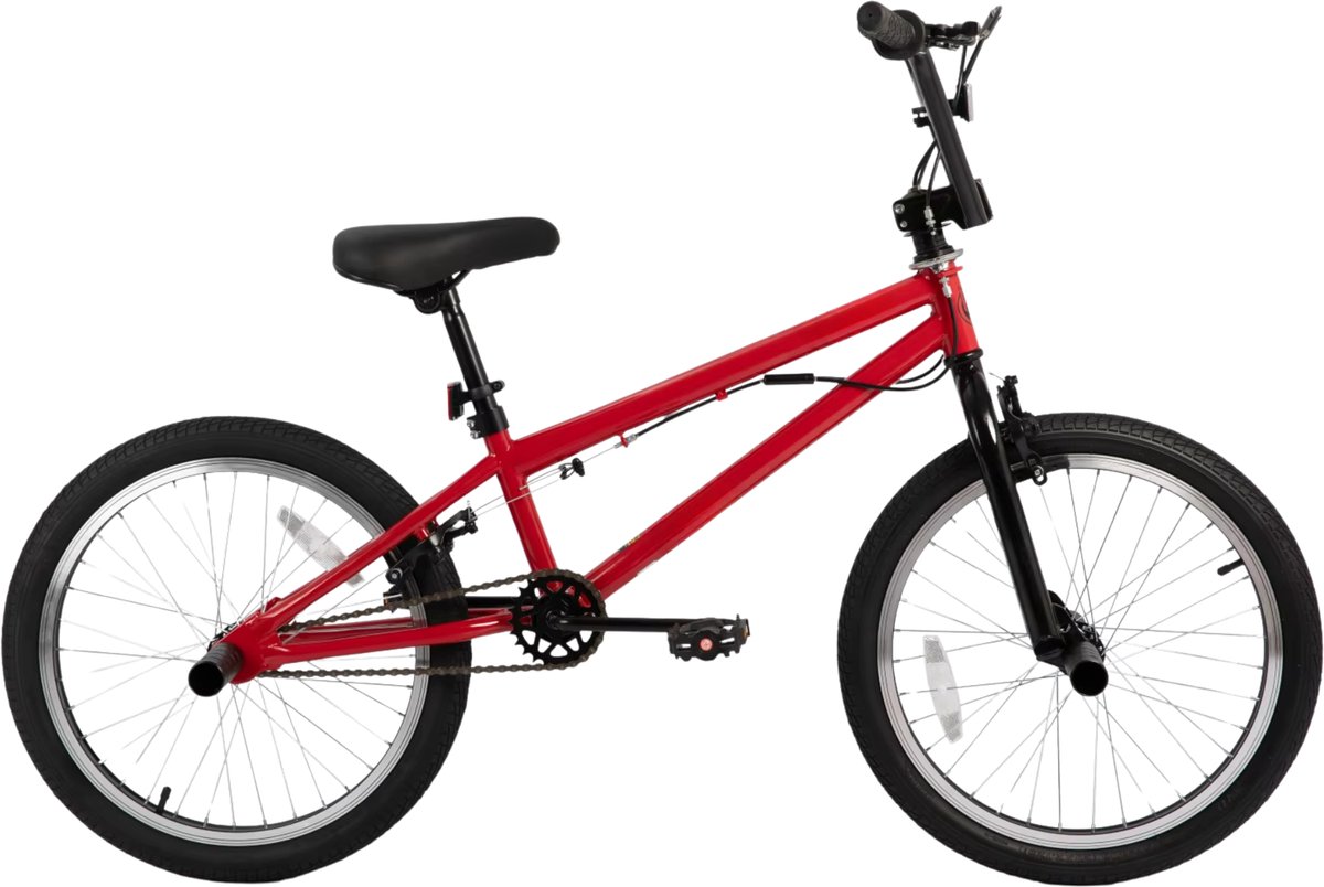 Freestyle BMX-fiets – Voor kinderen beginners tot gevorderd – 360° gyro, 4 haringen – 51 cm, roo