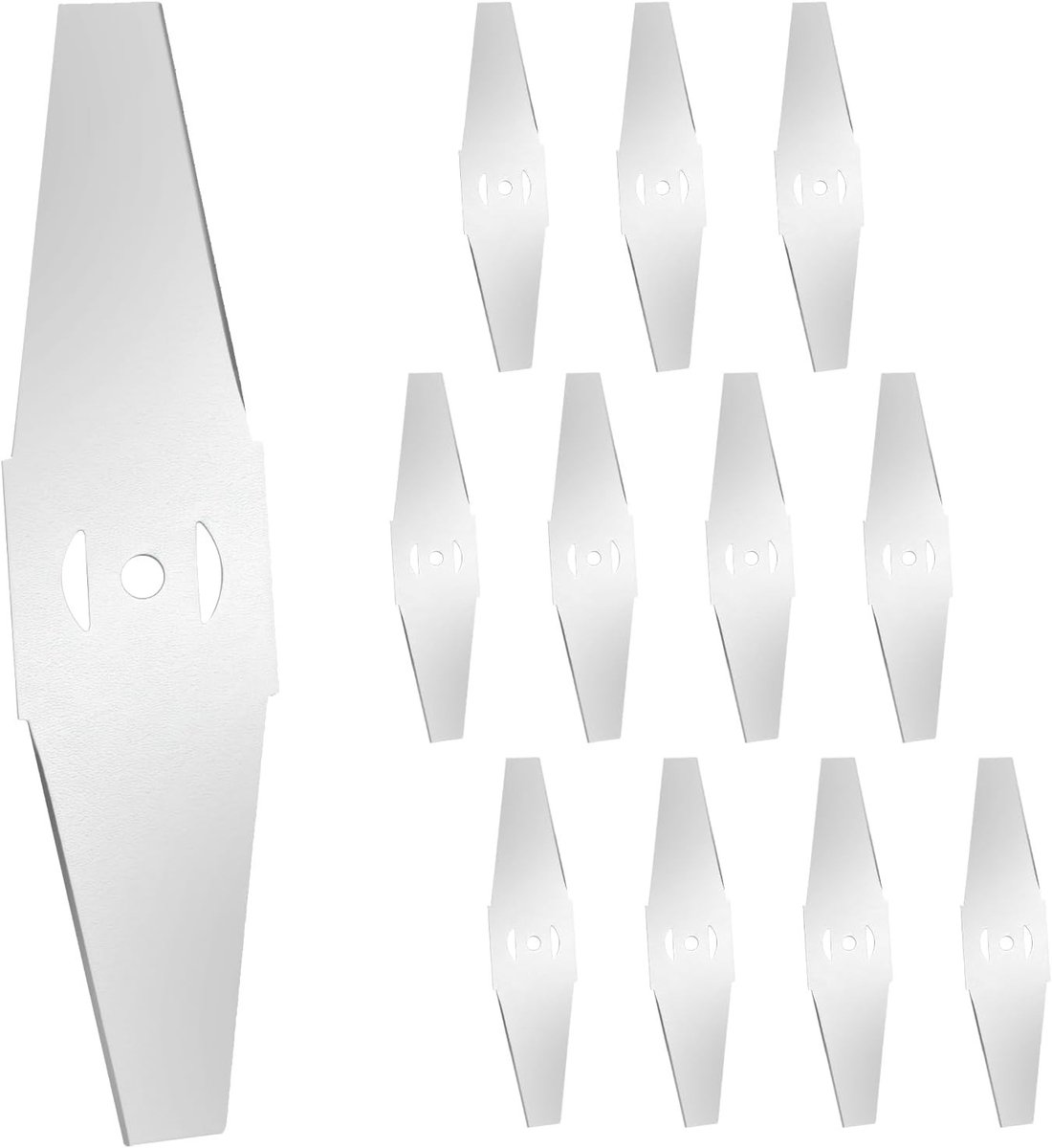 Grastrimmermessen - Roestvrij Staal - 14,8 x 3,3 cm - 12 Stuks met Antioxidatieve Coating - Voor Grastrimmers en Bosmaaiers