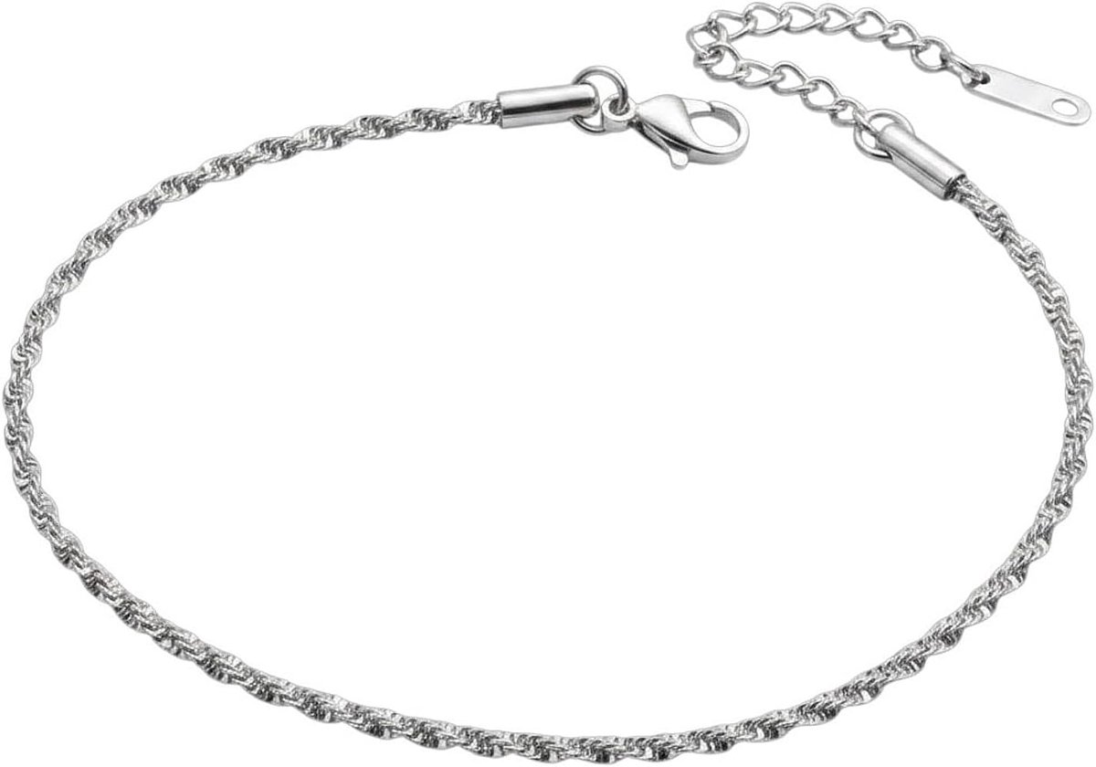 Karma NH10151189 enkelbandje goud of zilver 21,5 cm roestvrij staal waterdicht hypoallergeen modern enkelbandje voetsieraad vakantie strand avondmode accessoires dames