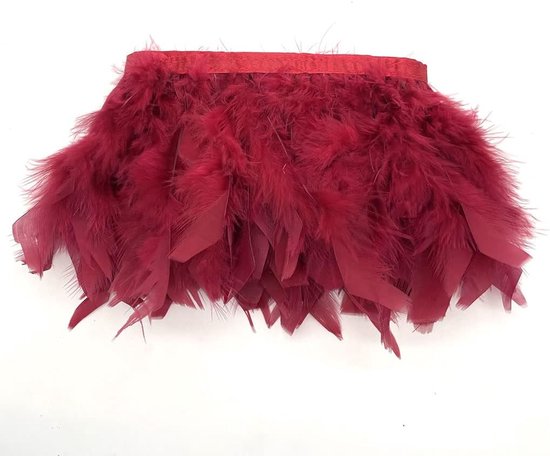 Turkije veren franje trim voor feestkleding DIY naaien ambachten decoratie Pack van 2 Yards (Bourgondië) — afbeelding 3
