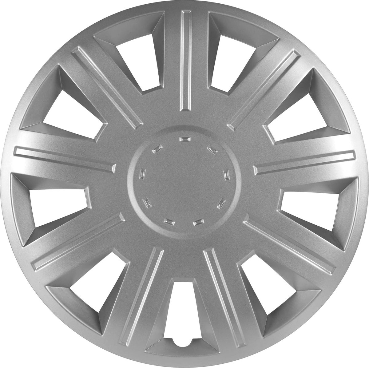 Wieldoppen, 35,6 cm (14 inch), design Dakota zilver, verchroomd en slagvast ABS, duurzaam en betrouwbaar met verstelbare klemring