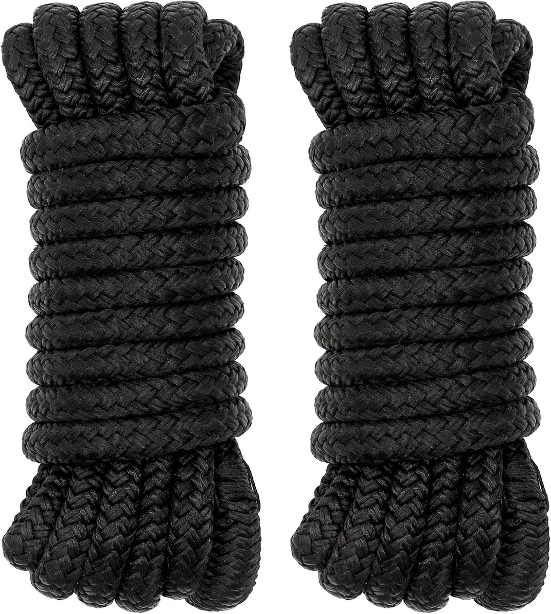 2 stuks 12 mm x 4,5 m dubbel gevlochten nylon doklijnen boottouwen voor aanmeren met lus Marine Grade Mooring Lijnen met 12 inch Pre-Gesplitst Oog Hoge Sterkte Ankertouw voor Ponton Speedboot