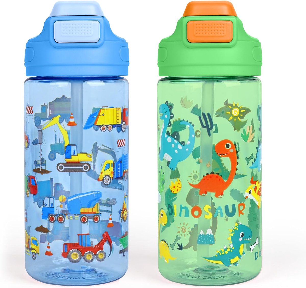 Drinkfles kinderen 16 oz - BPA-vrij plastic - Lekvrij met draaghandvat - Ideaal voor sport en school - SnelShoppen