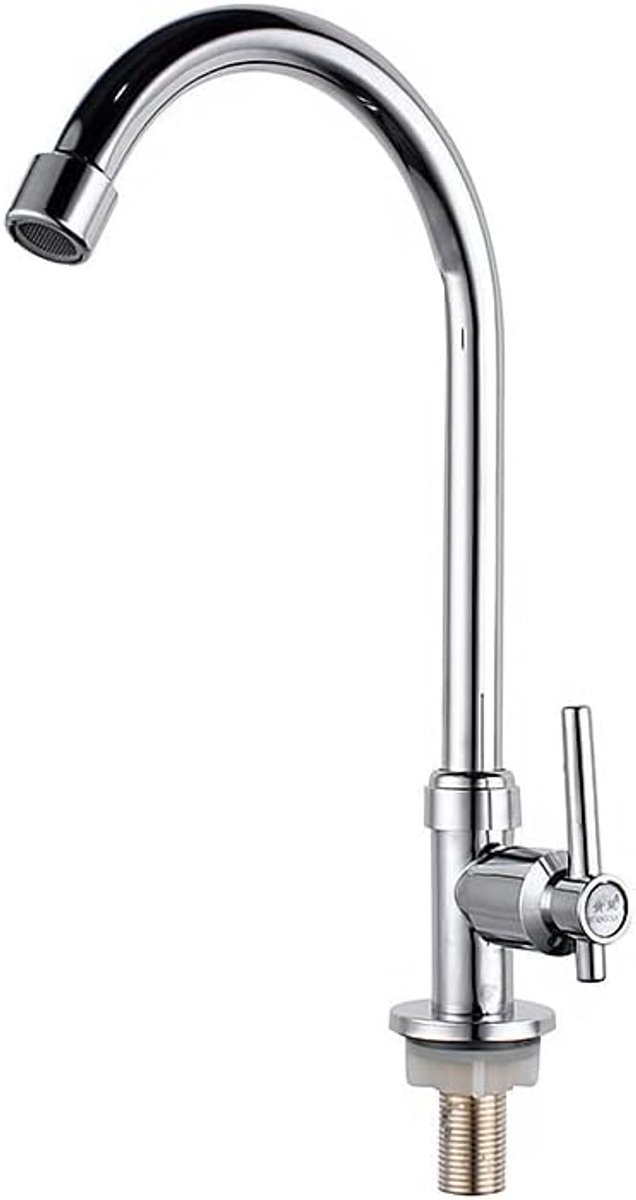 Keukenkraan van roestvrij staal, wastafelarmatuur met hoge boog, 360 graden draaibaar, gootsteenkraan, voor keukenspoelbakken (geen heet water)