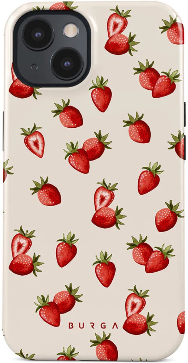 Burga Hoesje geschikt voor Apple iPhone 13 MagSafe Telefoonhoesje Hardcase | Burga Tough Backcover Shockproof | Geschikt voor MagSafe | Geschikt voor Draadloos Opladen met Magnetische Ring | Geschikt voor MagSafe Case - Freshly Picked | Wit,rood