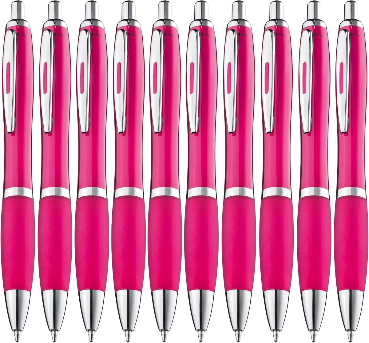 balpen, 50 stuks, premium set, antislip pen voor eenvoudig en zacht schrijven, blauwschrijvende balpen, roze