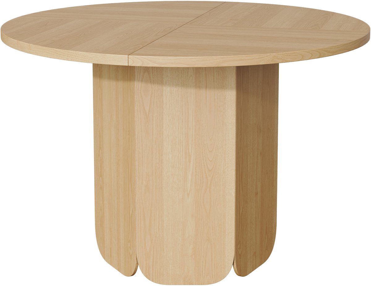 Ronde Eettafel - Scandinavische Eettafel - Ronde Keukentafel - Mdf Eettafel - Houtnerf - Minimalistisch - Krasbestendig - Stevig - Eetkamer - 120 cm - 4-6 Personen - Eikenkleur