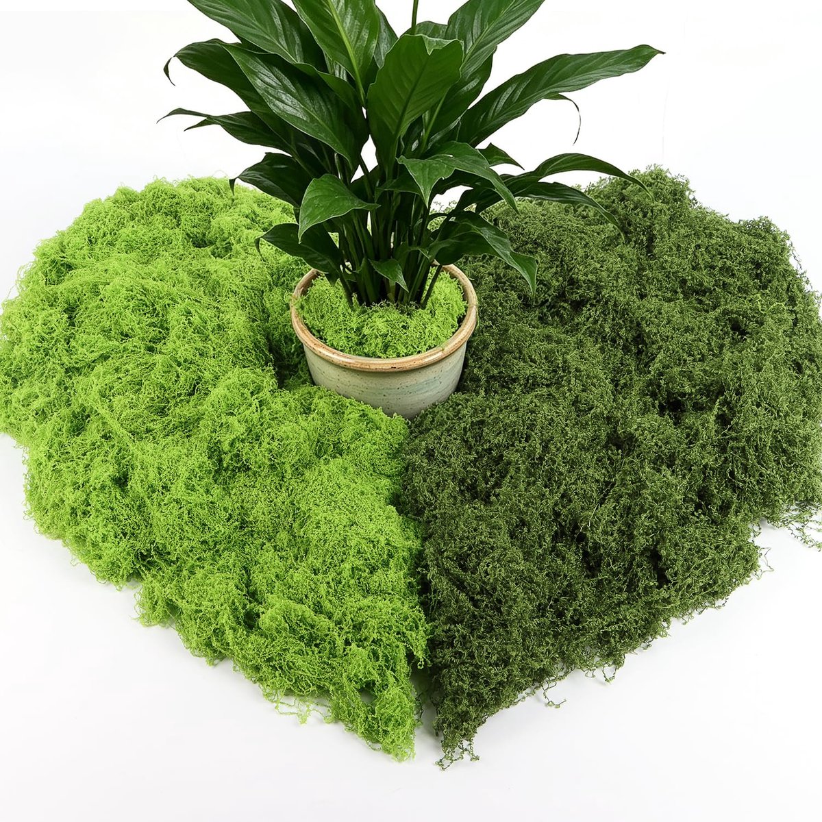 kunstmos om te decoreren, 200 g, kunstmos, decoratie, kunstmos om te knutselen, groen, knutselmos, nep decoratief mos voor muur, kribbe, aquarium, miniatuur, modelbouw