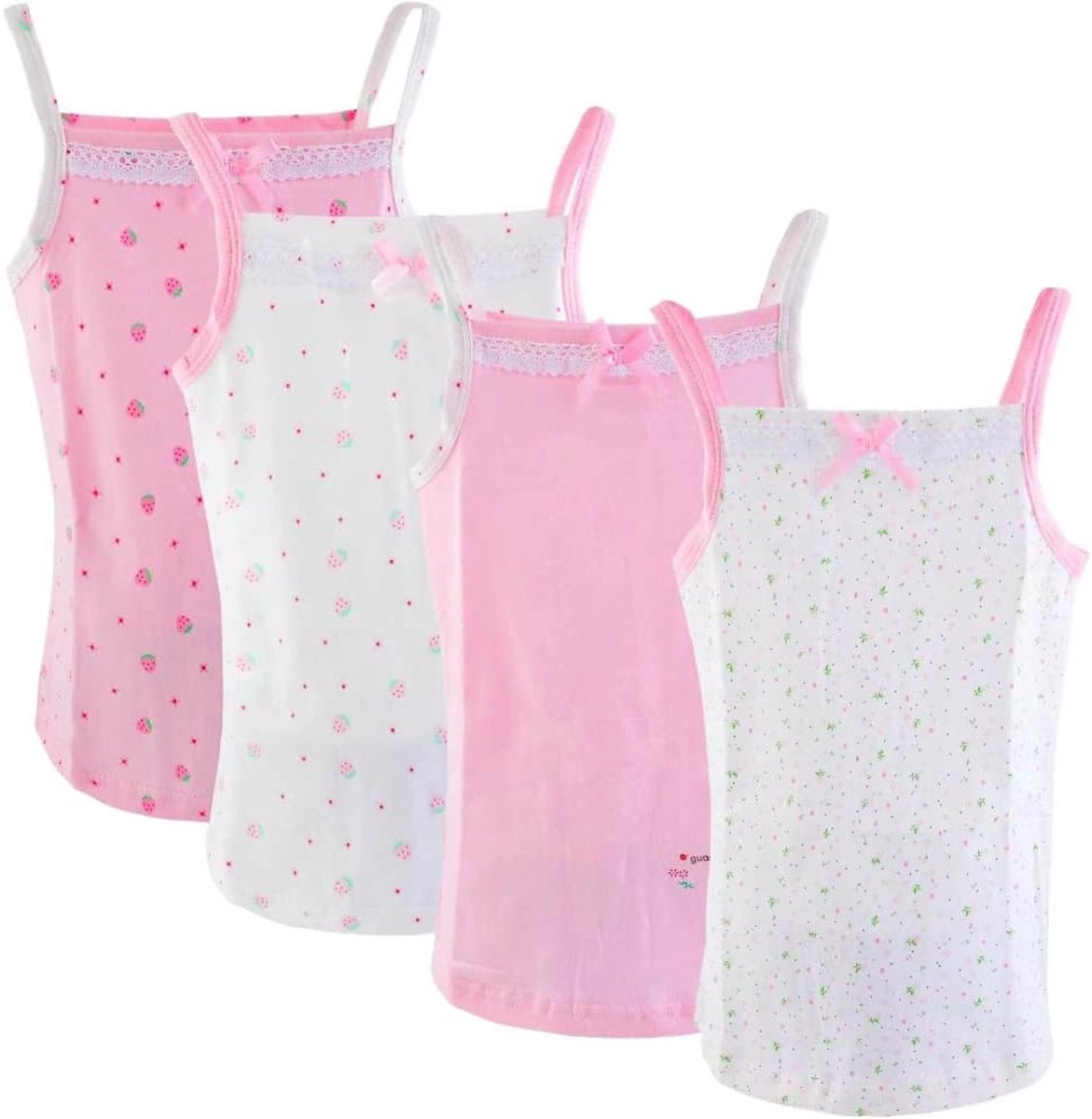 Onderhemden voor meisjes, katoenen hemdje/tanktops voor 2-12 jaar elasticiteit cami-vesten 4 stuks