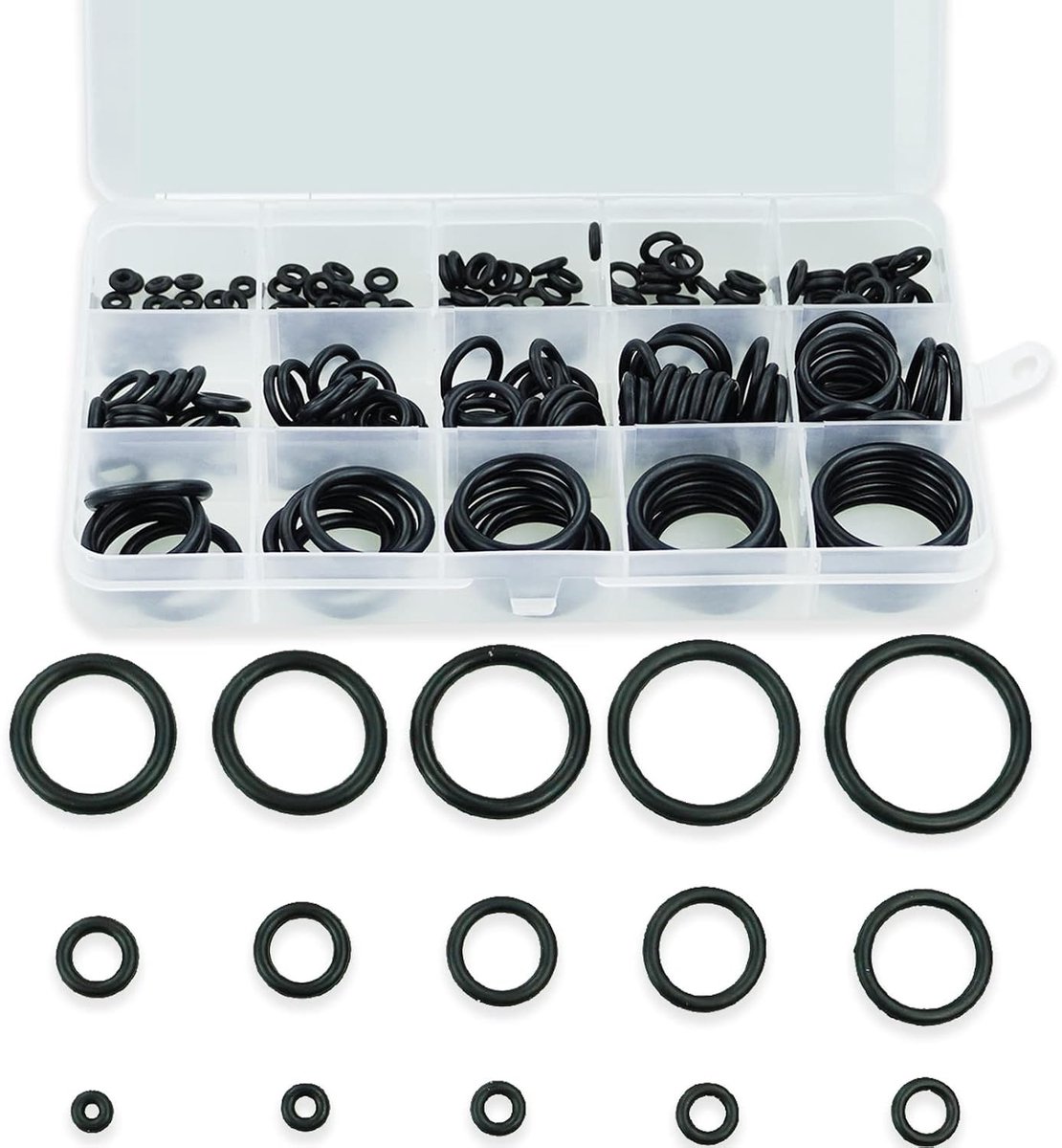 O-ringen pakkingset, rubberen nitrilringen O-ringen assortiment, keukenkraanwasmachines, afdichtingen afstandhouders voor mengkranen, sanitair, rubberen afstandsringen afdichtingsringen