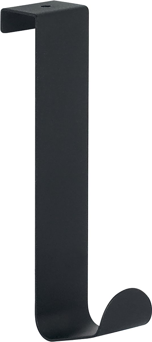 Spirella LIFT Wandhaak Zwart – Handdoekhaak en Deurhaak met Geborsteld Metaal – Badkamerhaak Minimalistisch Design 19 mm