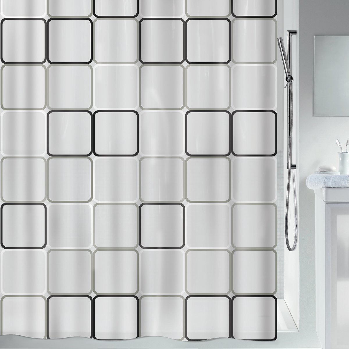 Spirella Douchegordijn Frame – Stijlvol Douchegordijn met Rustgevend Design voor een Trendy Badkamer