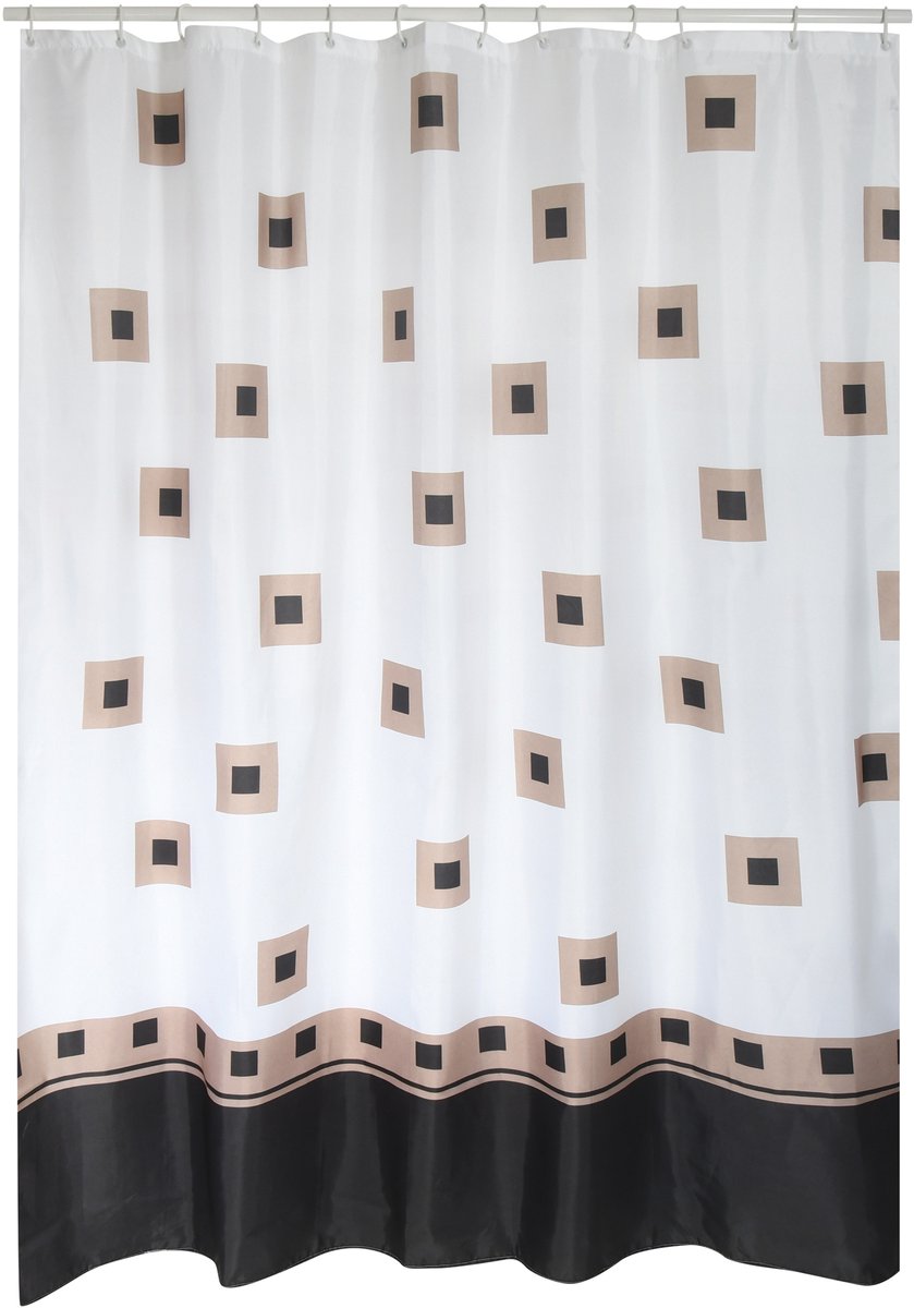 MSV Squares Douchegordijn Anti-Schimmel – Waterdicht Douchegordijn van Polyester met Antibacteriële Behandeling – 180 x 200 cm