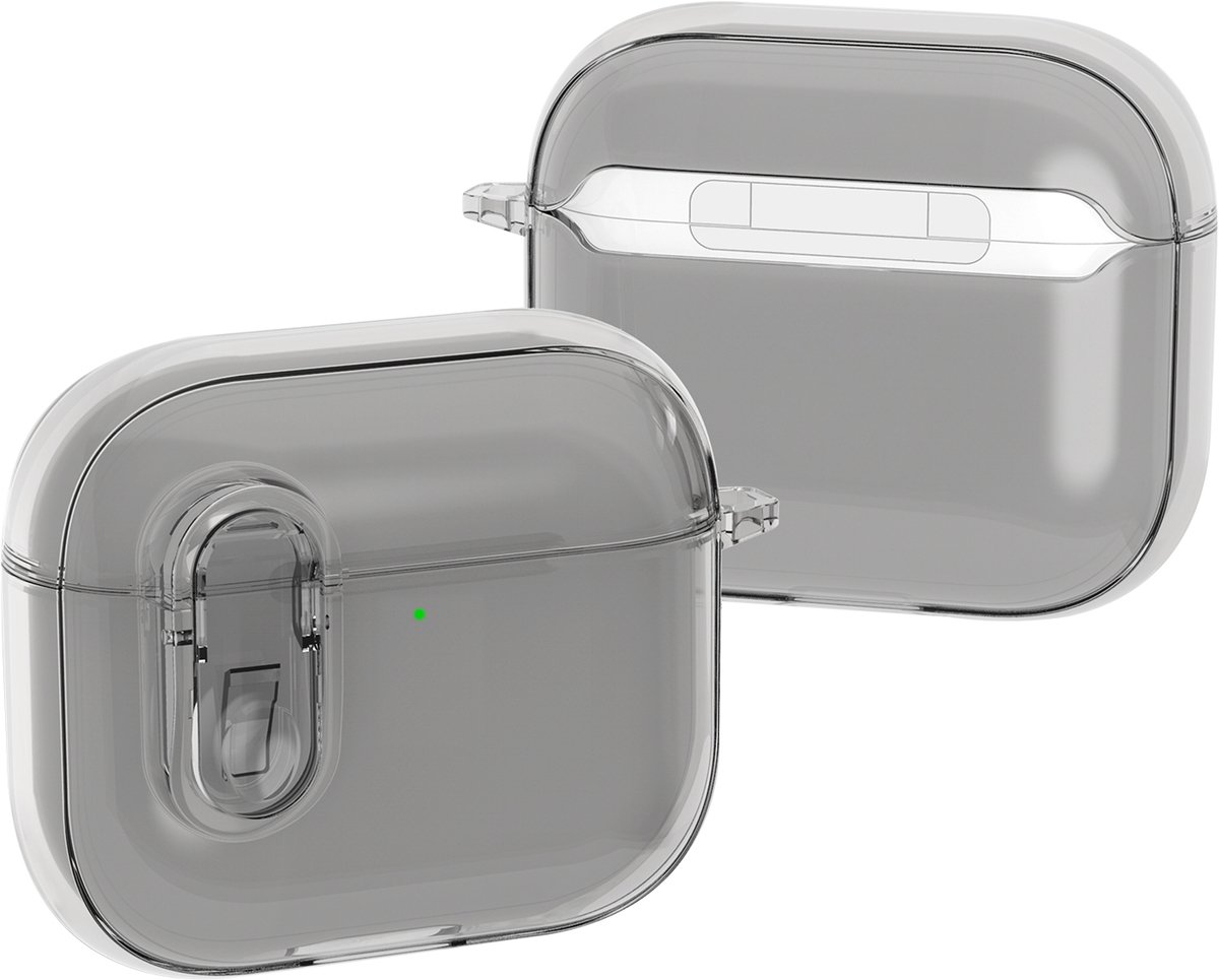 Mobigear Hoesje geschikt voor Apple AirPods 4 Hardcase Hoesje | Mobigear Crystal Clip - Grijs