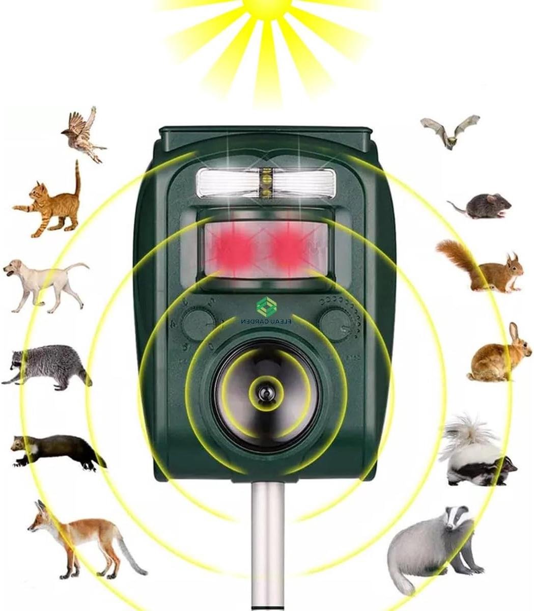 Dierenverjager Solar - Ongedierte Wering - Tuin Beschermen - Verstelbare Frequentie - 9 Meter Bereik - Zwart