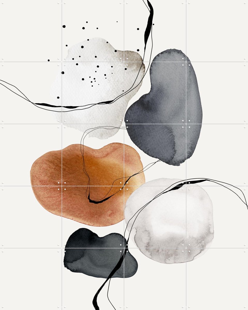 IXXI Fluid Shapes Dance, The Miuus Studio & Various - 80 x 100 cm - Gratis ophangtool - Grote wanddecoratie en posters - Modern, Illustraties, Line