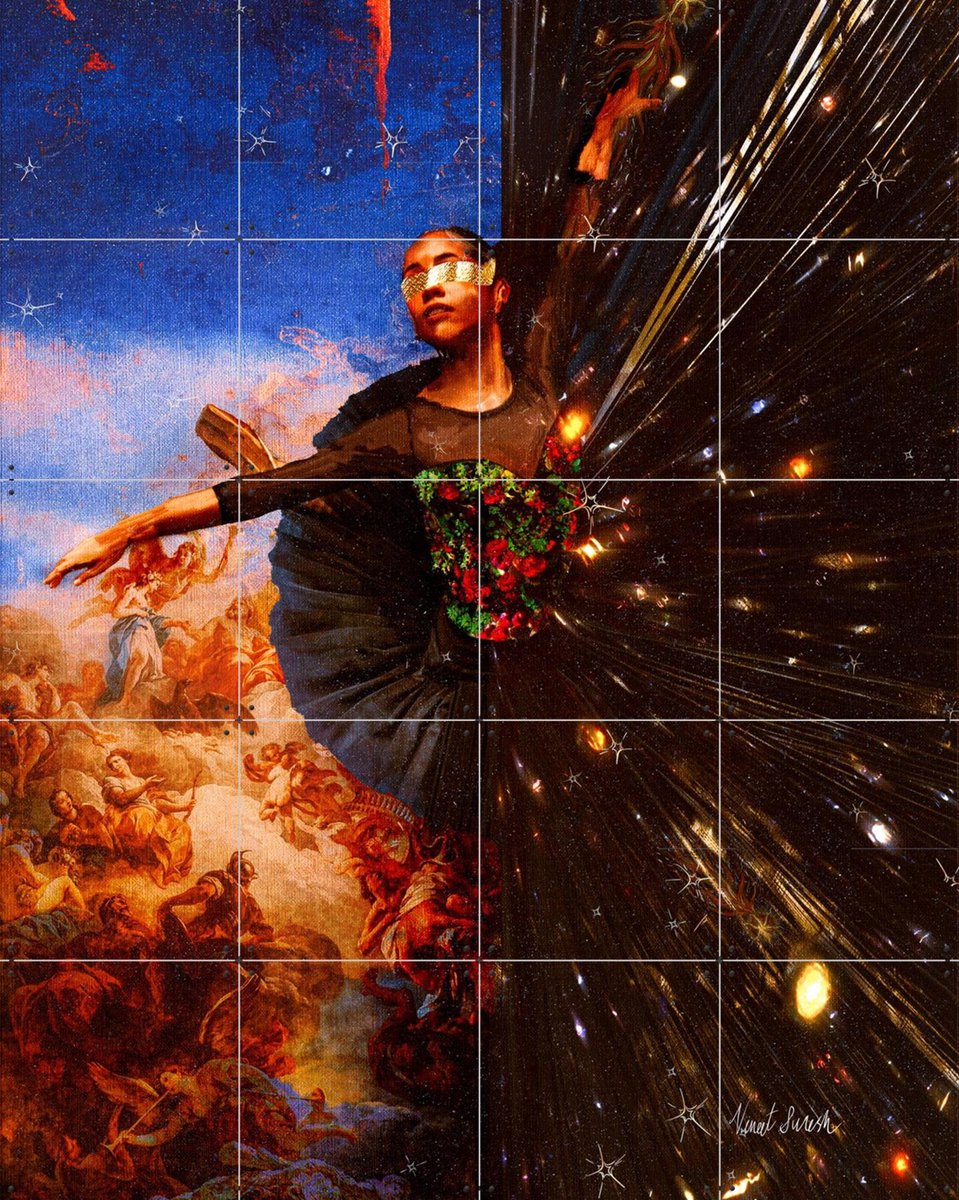 IXXI Dancing In Dimensions, Vineet Suresh - 80 x 100 cm - Gratis ophangtool - Grote wanddecoratie en posters - Kleurrijk, Fantasierijk, Surrealisme