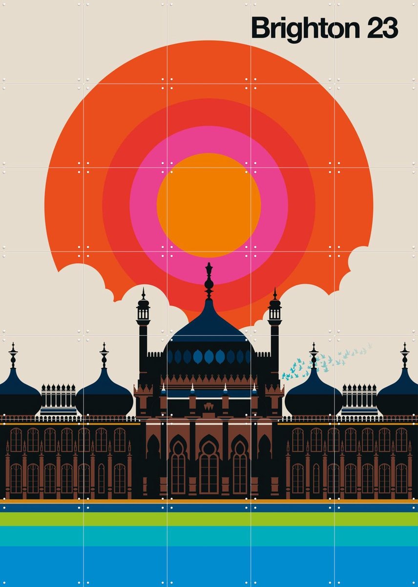 IXXI Brighton 23, Bo Lundberg - 100 x 140 cm - Gratis ophangtool - Grote wanddecoratie en posters - Geometrische Kunst, Modern, Gang, Studeerkamer