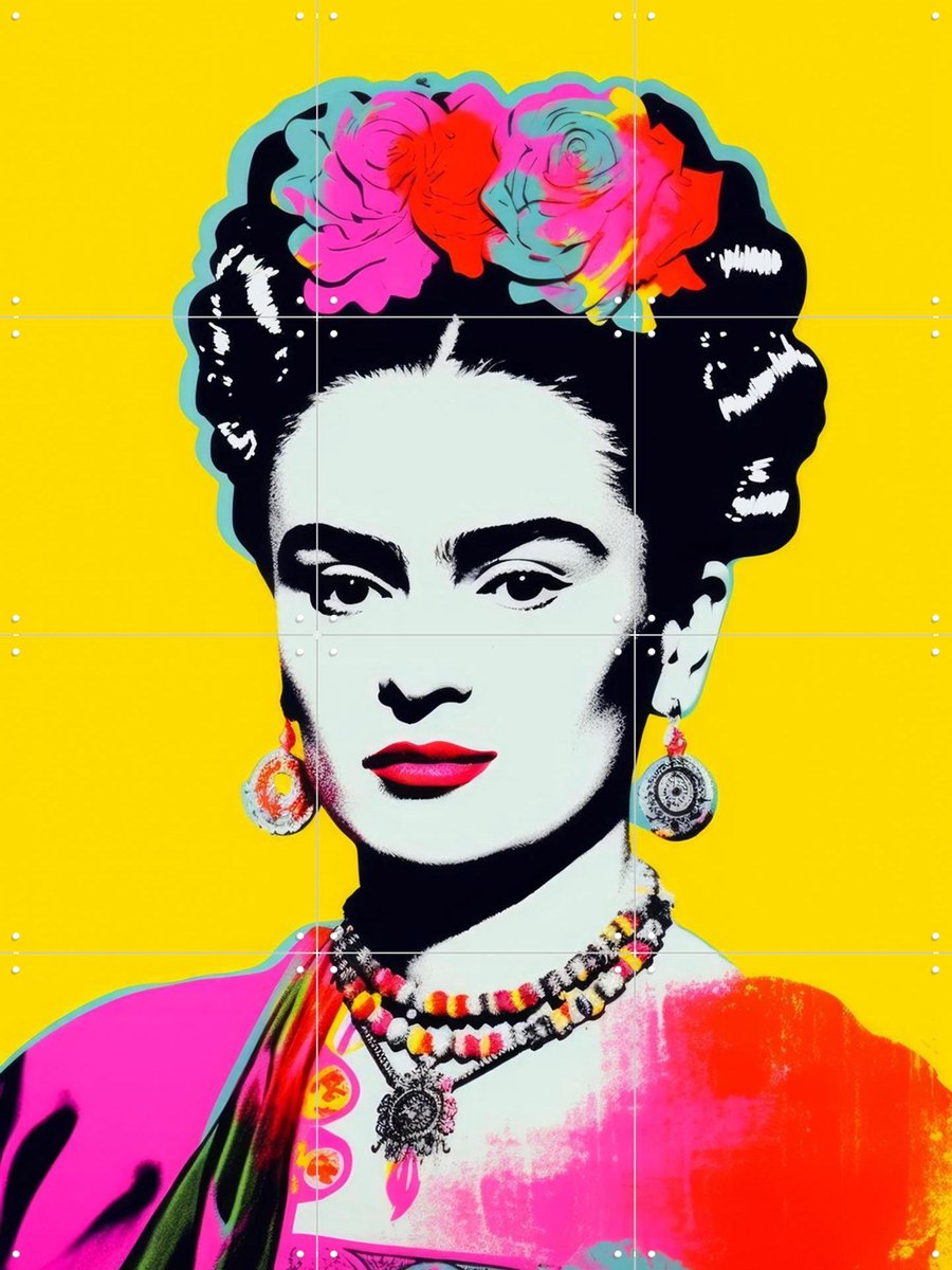 IXXI Oh Frida No. 2, Treechild & Various - 60 x 80 cm - Gratis ophangtool - Grote wanddecoratie en posters - Pop art, Digitale Kunst, Kleurrijk