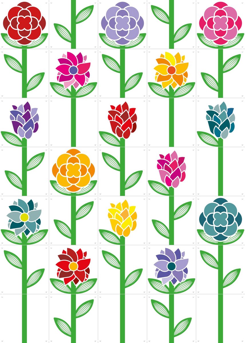 IXXI Blooms Collagebox, Markus Laible - 100 x 140 cm - Gratis ophangtool - Grote wanddecoratie en posters - Minimalisme, Modern, Geometrische Kunst